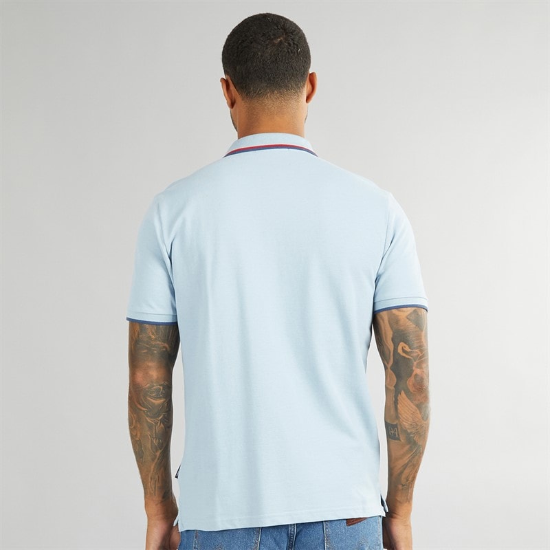 Ben Sherman Mens Twin Tipped Polo Shirt Ice Blue - Image 2