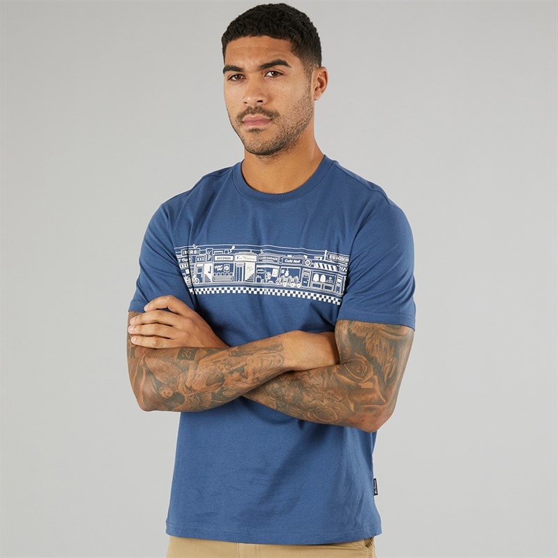 Ben Sherman Mens Street Stripe T-Shirt Indigo - Image 1