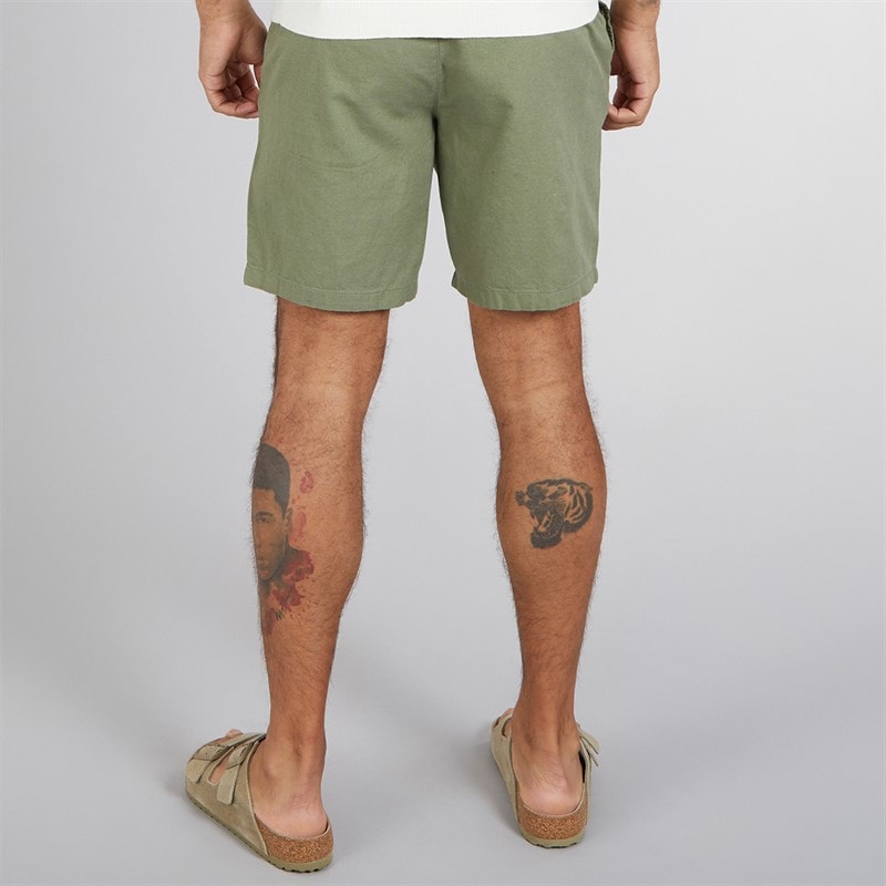 Ben Sherman Mens Linen Shorts Olive - Image 2