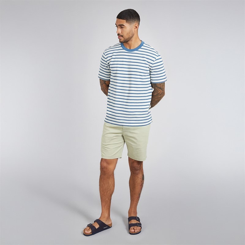 Ben Sherman Mens Honeycomb Stripe T-Shirt Airforce - Image 3