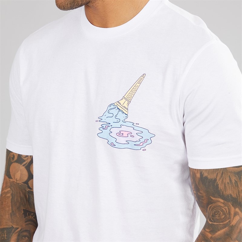 Ben Sherman Mens Ice Cream Splat Target Graphic T-Shirt White - Image 3