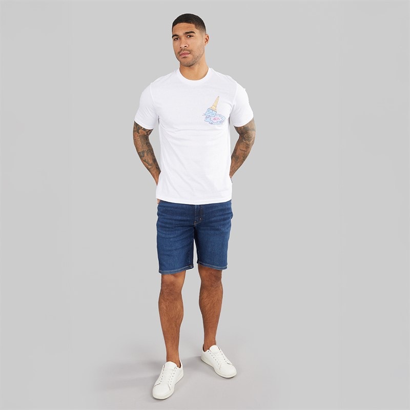 Ben Sherman Mens Ice Cream Splat Target Graphic T-Shirt White - Image 4