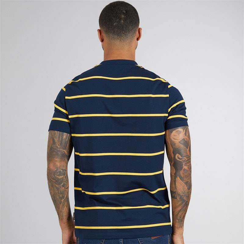 Ben Sherman Mens Stripe Script T-Shirt Dark Navy - Image 2