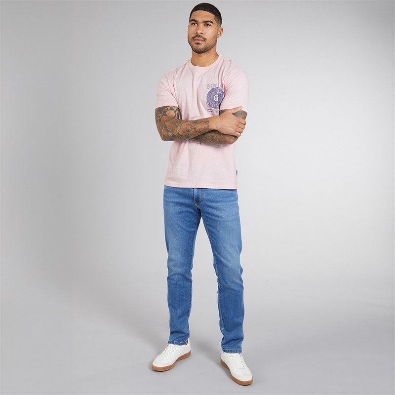 Ben Sherman Mens Ocean Record Graphic T-Shirt Blush Pink - Image 4