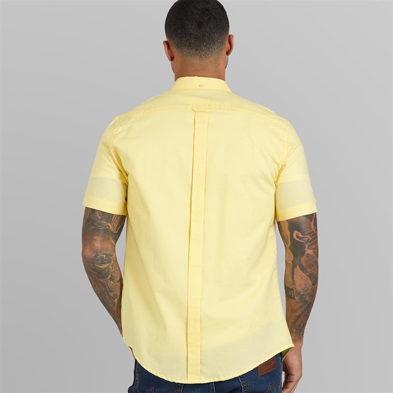 Ben Sherman Mens Short Sleeve Oxford Shirt Corn - Image 2
