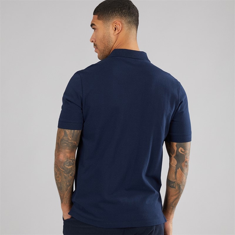 Ben Sherman Mens Mid Pique Polo Shirt Dark Navy - Image 2