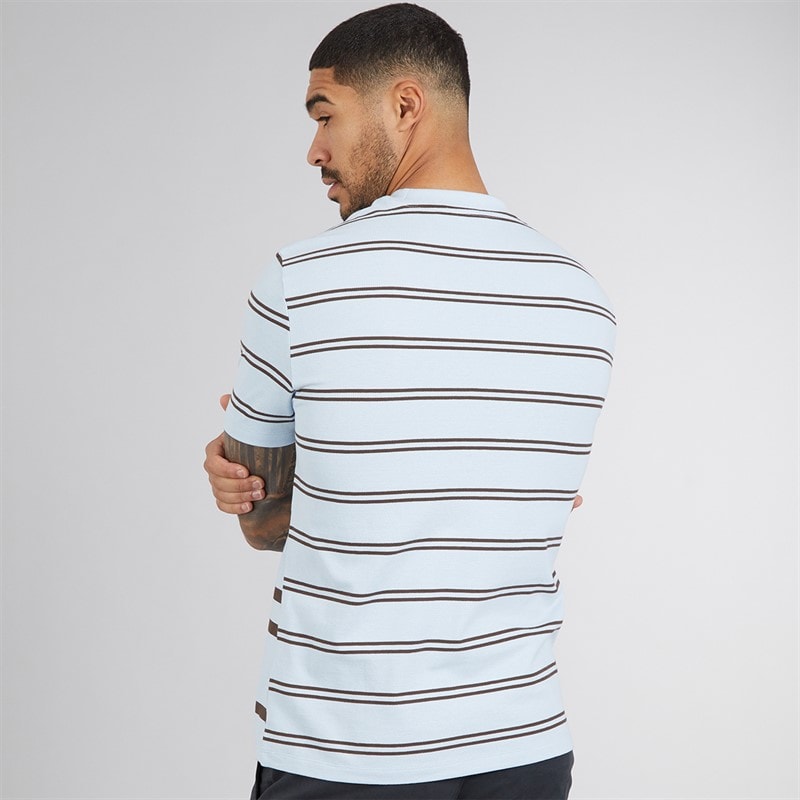 Ben Sherman Mens Mixed Stripe T-Shirt Ice Blue - Image 2