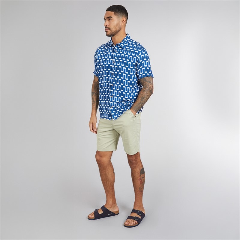 Ben Sherman Mens Short Sleeve Jazz Shirt Royal Blue - Image 4