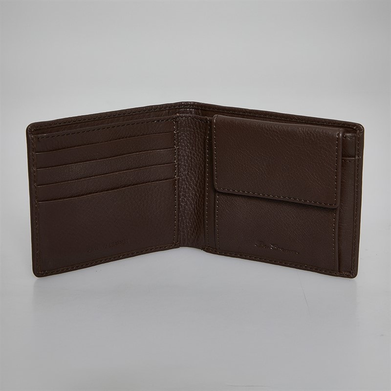 Ben Sherman Mens Wilder Pebble Leather Bi Fold Wallet Brown - Image 2