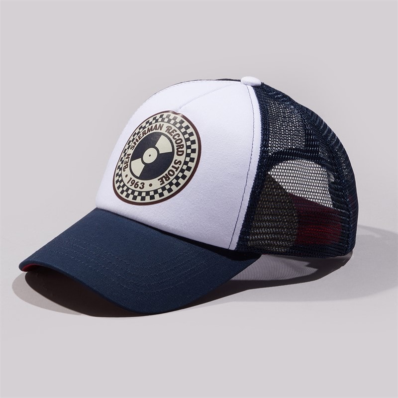 Ben Sherman Mens Record Shop Trucker Cap Navy - Image 1