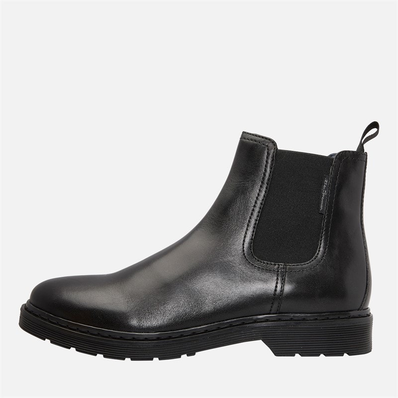 Ben Sherman Mens Dennis Leather Chelsea Boots Black Leather - Image 1