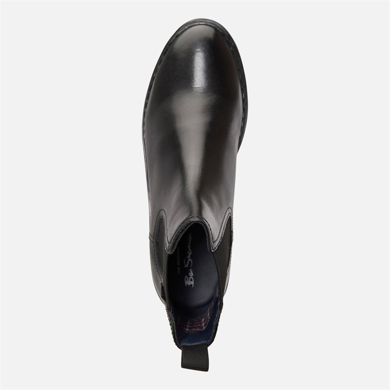 Ben Sherman Mens Dennis Leather Chelsea Boots Black Leather - Image 4