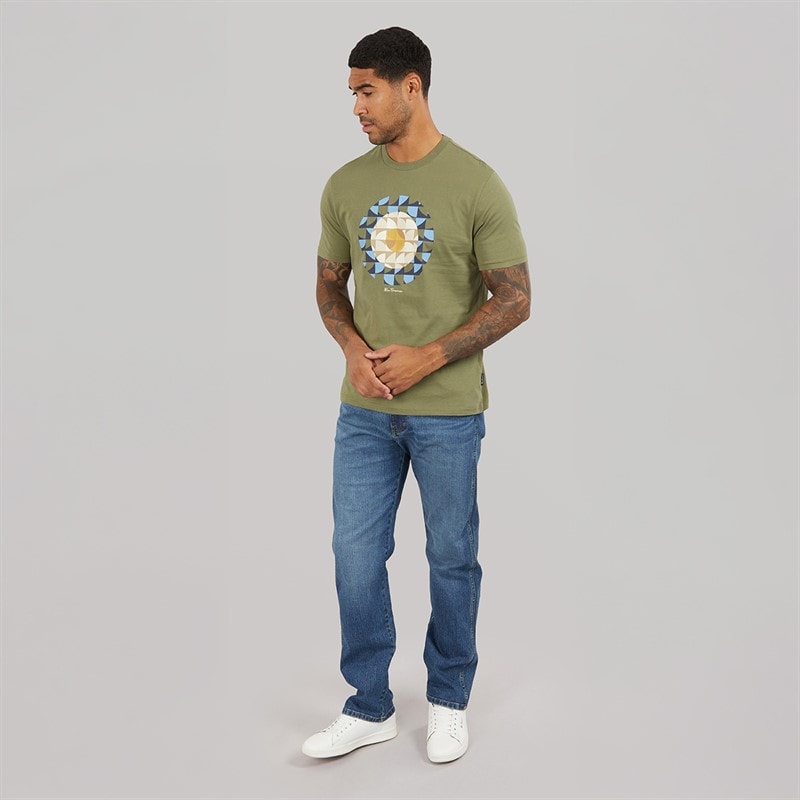 Ben Sherman Mens Geo Target T-Shirt Litchen Green - Image 4