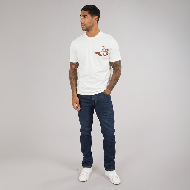Ben Sherman Mens Secret Tune Society T-Shirt Ivory - Image 4