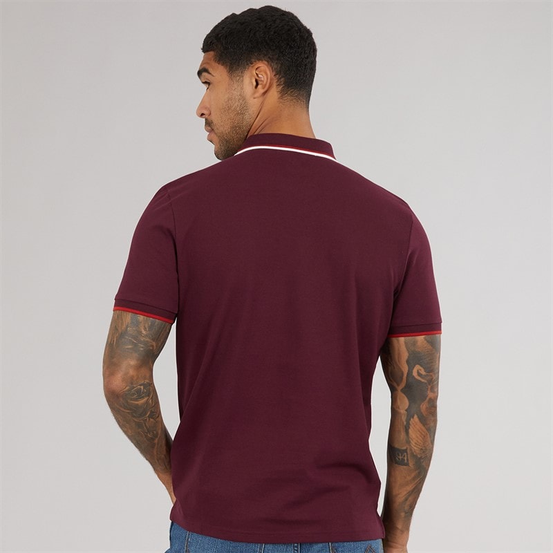 Ben Sherman Mens Signature Pique Polo Dark Wine - Image 2