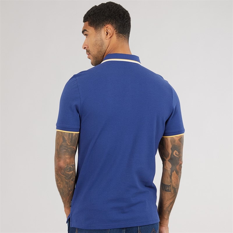 Ben Sherman Mens Signature Pique Polo Shirt Persian Blue - Image 2