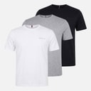 Ben Sherman Mens Signature Tape Three Pack T-Shirts Black/White/Grey
