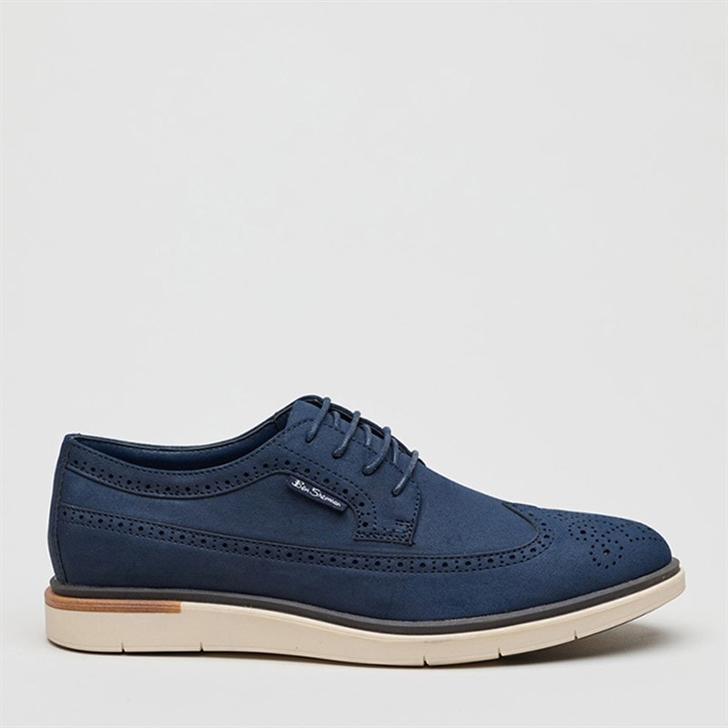 Ben Sherman Mens Rupert Long Wing Brogue Shoes Navy