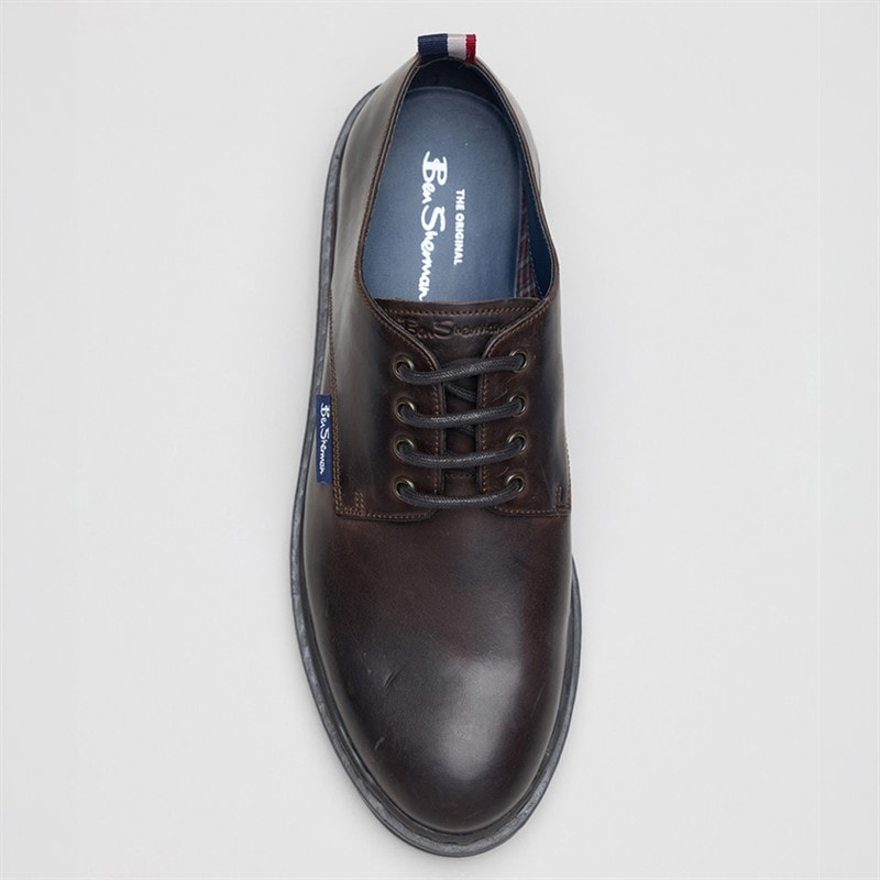 Ben Sherman Mens Dave Leather Shoes Dark Brown - Image 3