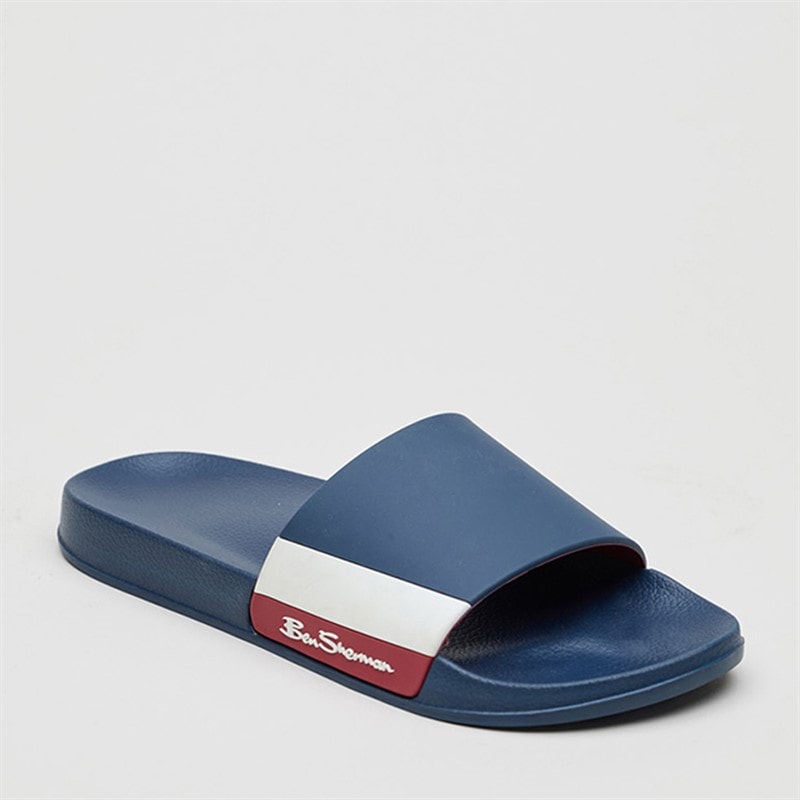 Ben Sherman Mens Towan Sliders Navy/White/Red - Image 1