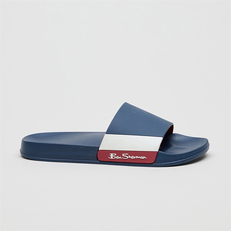 Ben Sherman Mens Towan Sliders Navy/White/Red - Image 2