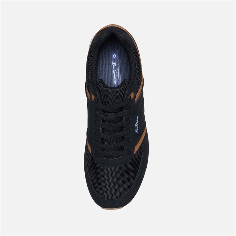 Ben Sherman Mens Odin Trainers Black/Tan - Image 3