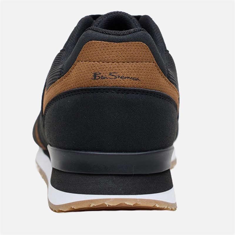 Ben Sherman Mens Odin Trainers Black/Tan - Image 4
