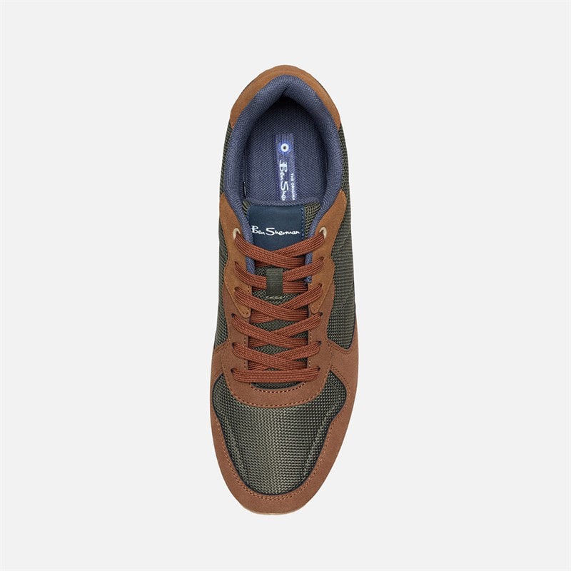 Ben Sherman Mens Cruiser Trainers Green/Brown - Image 3