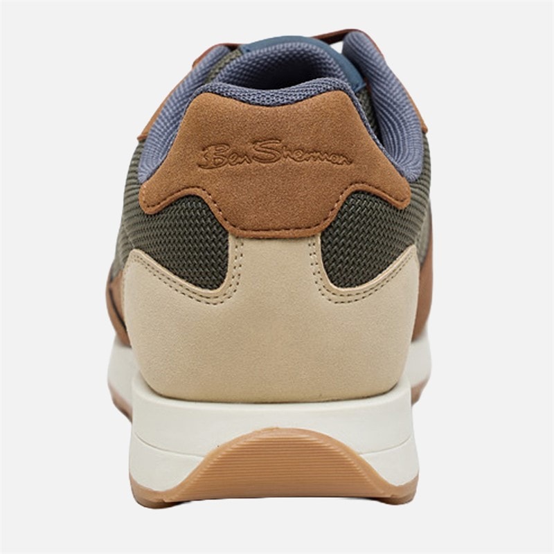 Ben Sherman Mens Cruiser Trainers Green/Brown - Image 4