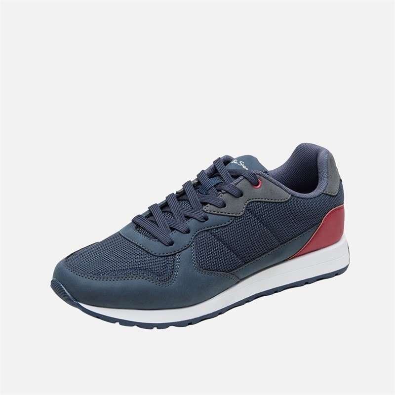 Ben Sherman Mens Cruiser Trainers Navy/Grey/Red - Image 2