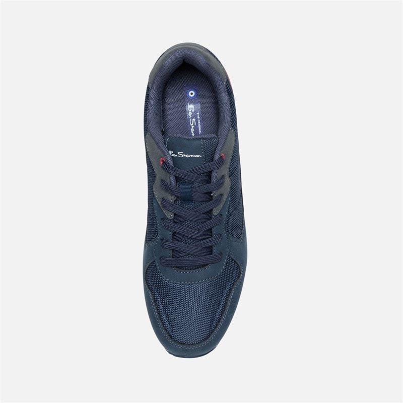 Ben Sherman Mens Cruiser Trainers Navy/Grey/Red - Image 3
