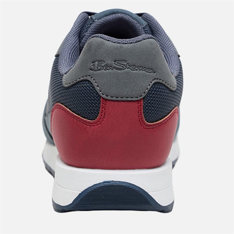 Ben Sherman Mens Cruiser Trainers Navy/Grey/Red - Image 4