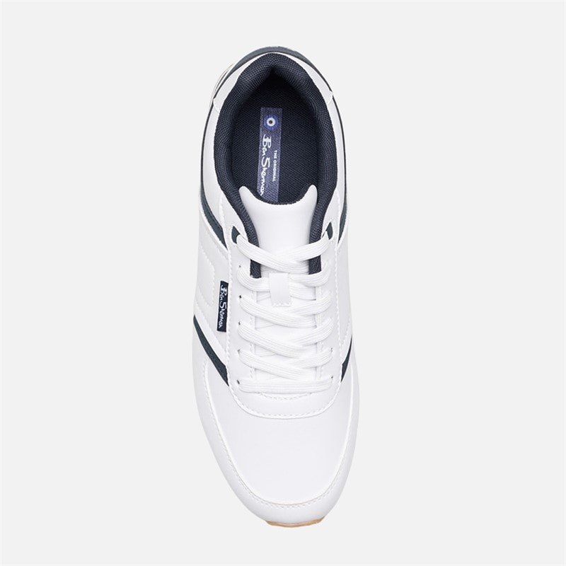 Ben Sherman Mens Odin Trainers White/Navy - Image 3