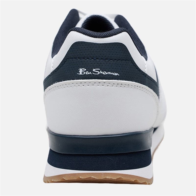 Ben Sherman Mens Odin Trainers White/Navy - Image 4