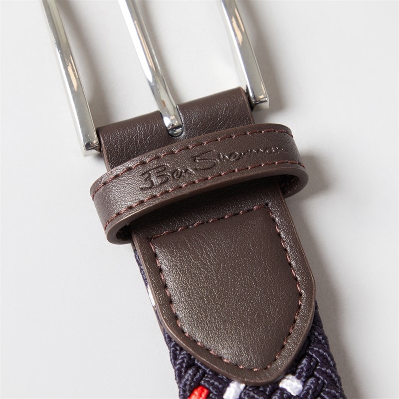 Ben Sherman Mens Fenton Weave Belt olate Multi/Choc - Image 3