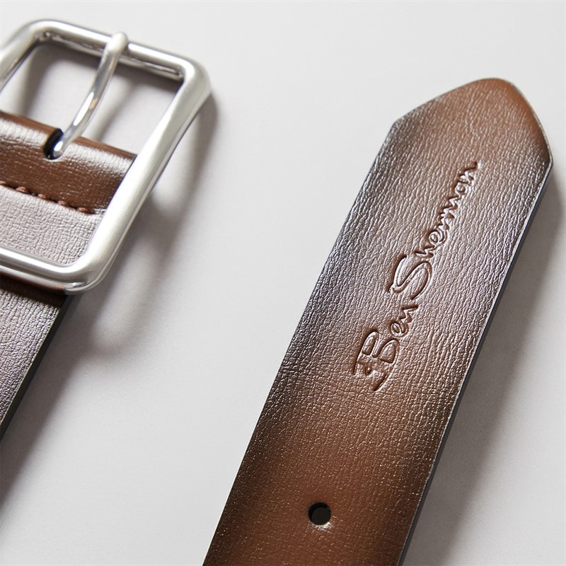 Ben Sherman Mens Harris Centre Bar Belt Choc - Image 3