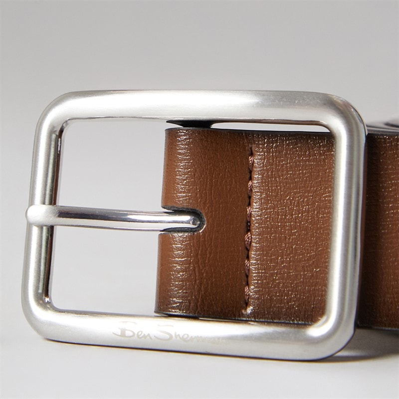 Ben Sherman Mens Harris Centre Bar Belt Choc - Image 4