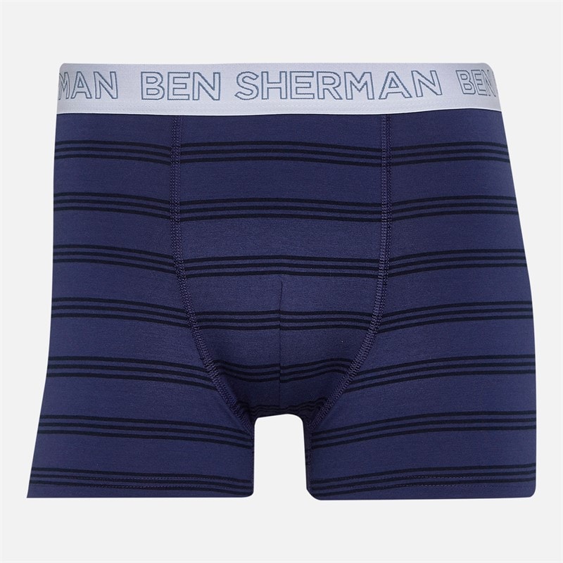 Ben Sherman Mens Three Pack Trunks Geo/Plain - Image 3