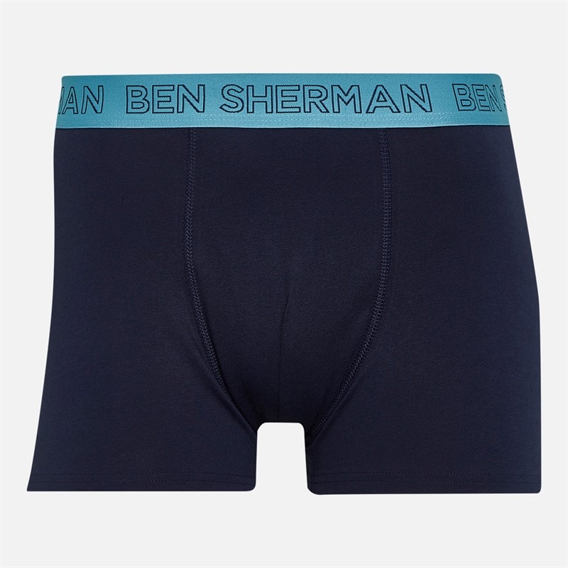 Ben Sherman Mens Three Pack Trunks Geo/Plain - Image 4