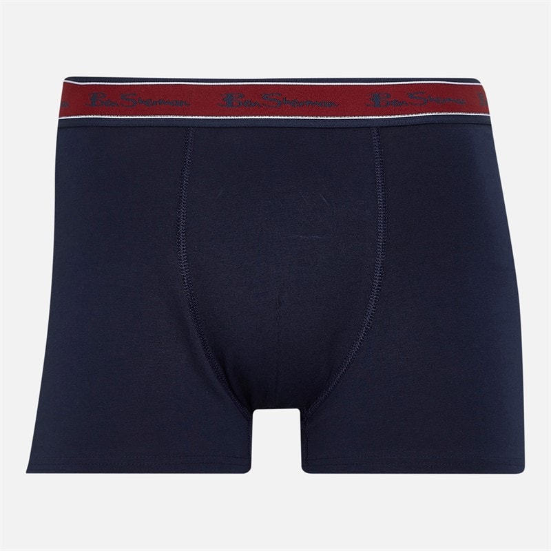 Ben Sherman Mens Three Pack Trunks Checker/Plain - Image 3