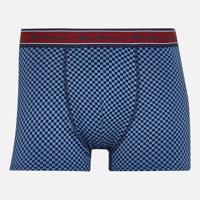 Ben Sherman Mens Three Pack Trunks Checker/Plain - Image 4