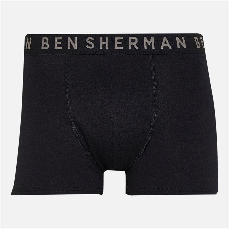 Ben Sherman Mens Seven Pack Boxers Black/Grey - Image 2