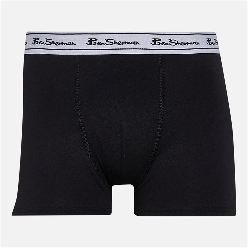 Ben Sherman Mens Three Pack Trunks Geo/Plain - Image 2
