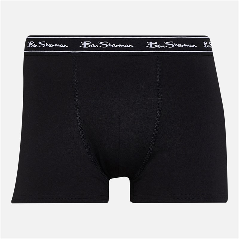 Ben Sherman Mens Three Pack Trunks Geo/Plain - Image 3