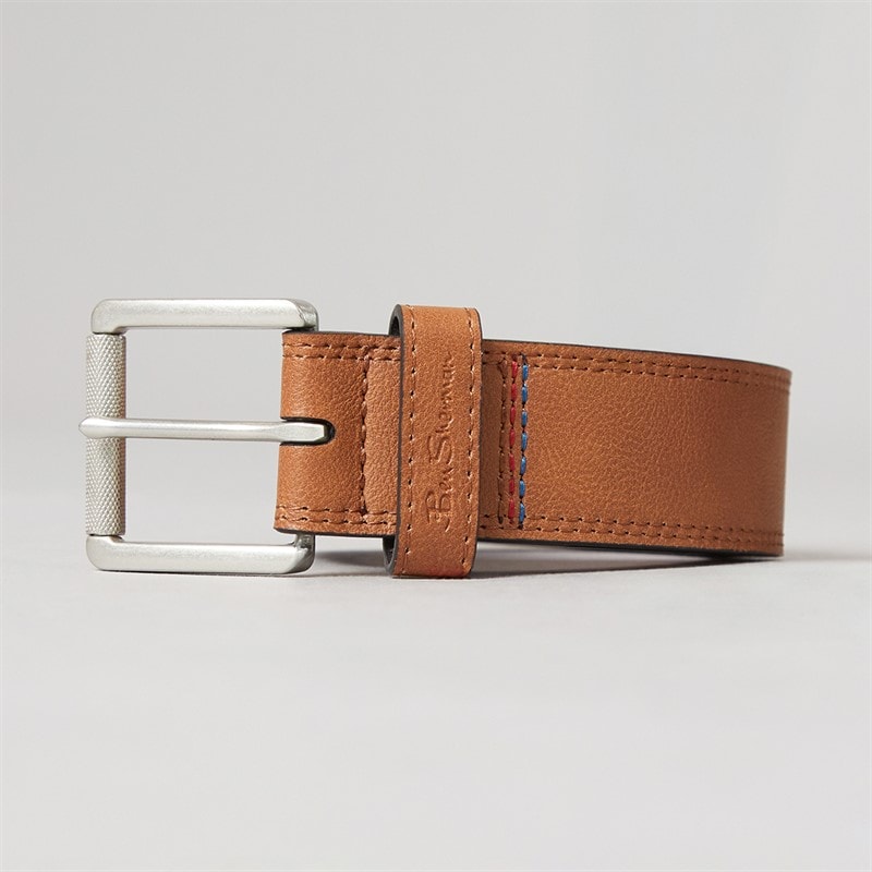Ben Sherman Mens Williams Leather Belt Tan