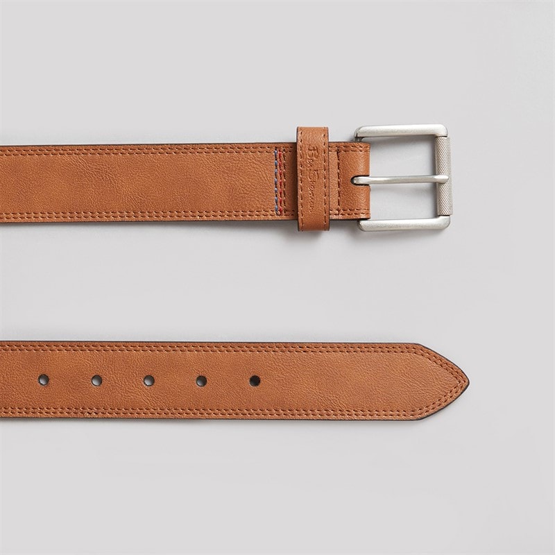 Ben Sherman Mens Williams Leather Belt Tan - Image 2