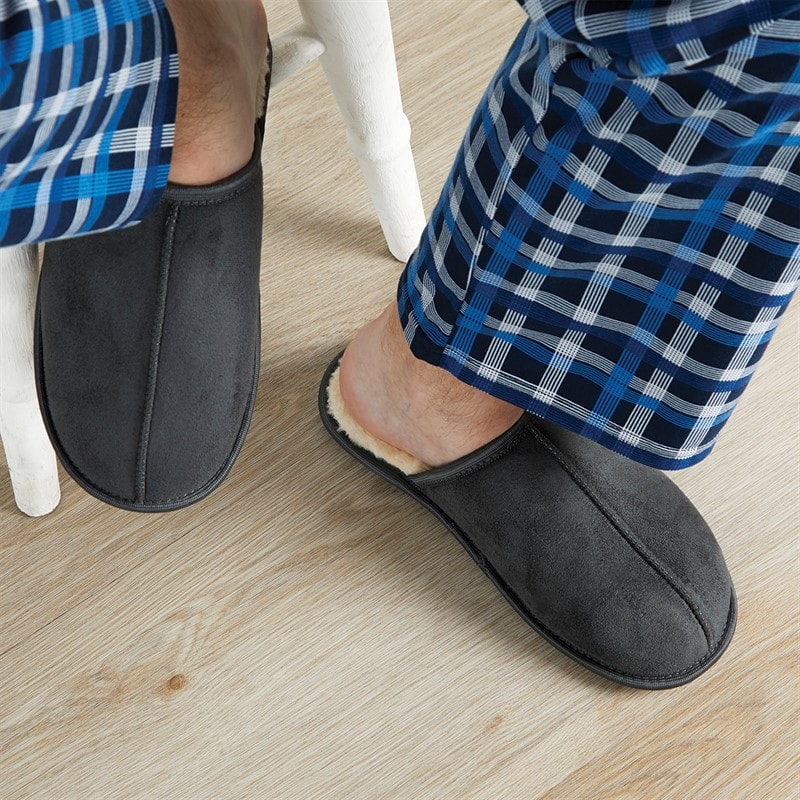 Ben Sherman Mens Country Club Mule Slippers Grey - Image 4