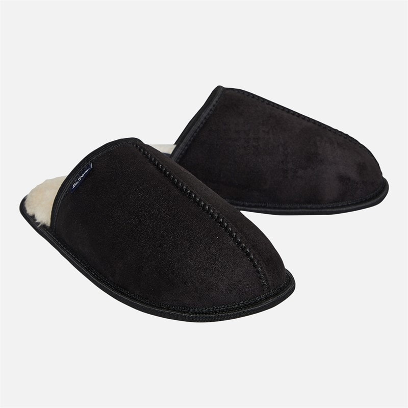 Ben Sherman Mens Country Club Mule Slippers Black