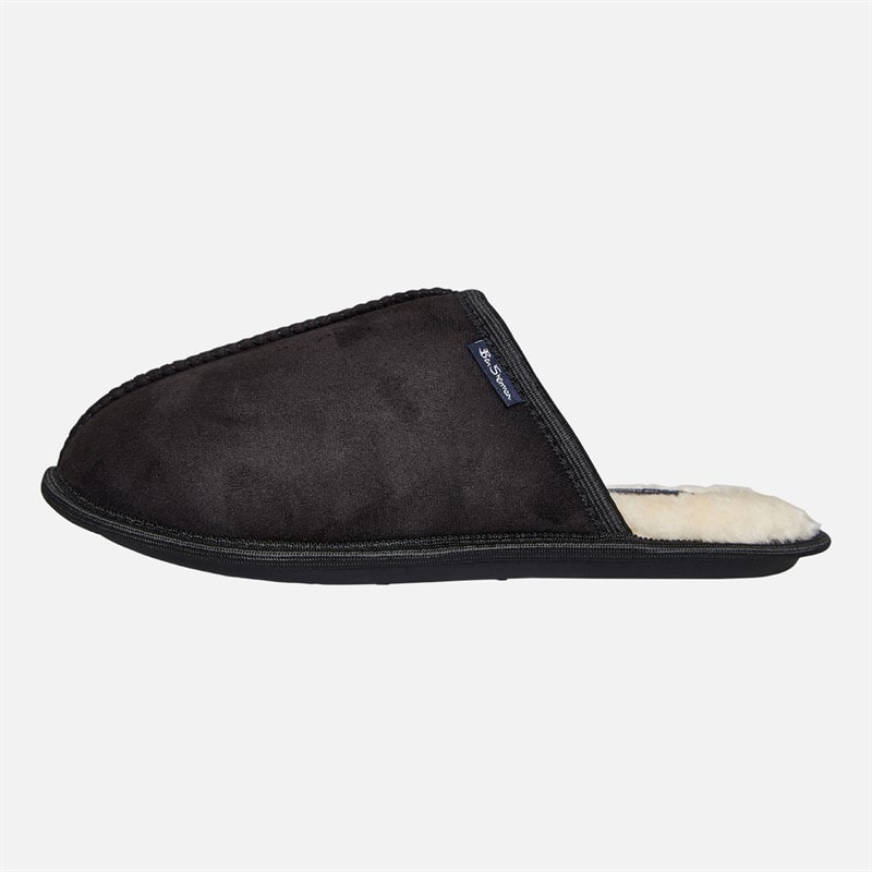 Ben Sherman Mens Country Club Mule Slippers Black - Image 2