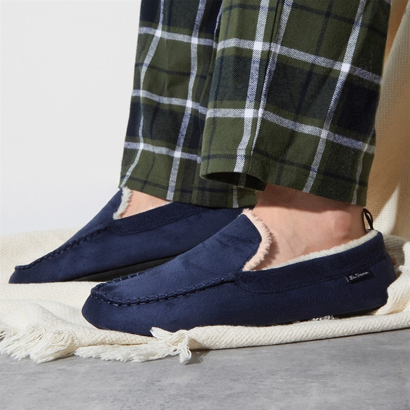 Ben Sherman Mens Casa Cartegena Moccasin Slippers Navy